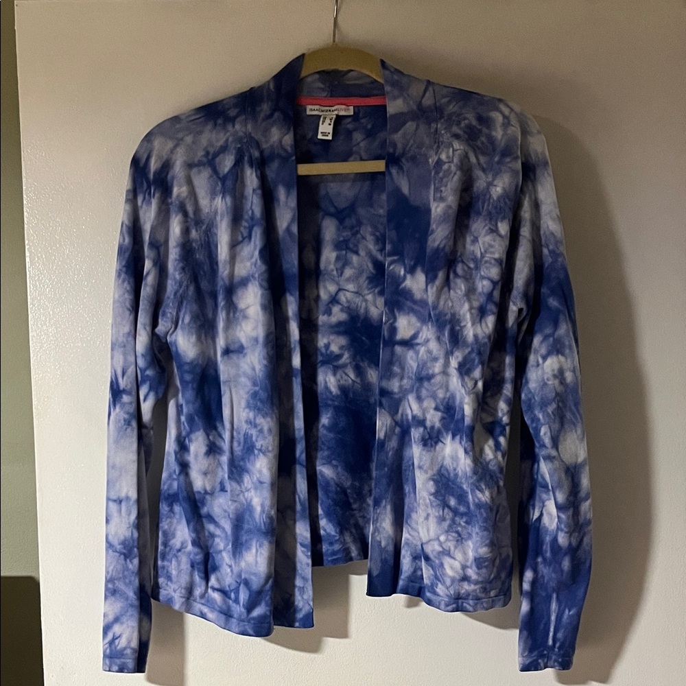 Women's Blue Tie-Dye Cardigan